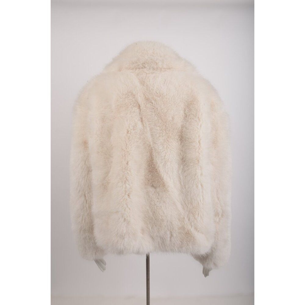 Zara Womans Jacket Coat ZW collection Size L Off White Faux Fur 4360/246 NWOT - Picture 6 of 7